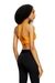 Orange Microfibre sports bra with cut-off logo