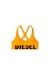 Orange Microfibre sports bra with cut-off logo
