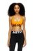 Orange Microfibre sports bra with cut-off logo