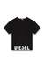 Black Sporty cropped top with logo band