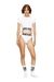 White Sporty cropped top with logo band