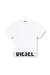 White Sporty cropped top with logo band
