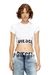White Sporty cropped top with logo band