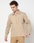 Cotton Solid Beige Shacket