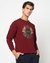 Cotton Stretch Solid Regular Fit Round Neck Maroon Sweatshirt