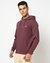 Cotton Stretch Solid Regular Fit Purple Hoodie Sweatshirt