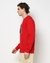 Cotton Stretch Solid Regular Fit Chest Graphic Red Sweatshirt