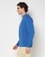 Cotton Stretch Solid Regular Fit Chest Graphic Blue Sweatshirt
