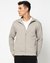 Cotton Blend Solid Regular Fit High Neck White Sweatshirt
