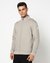 Cotton Blend Solid Regular Fit High Neck White Sweatshirt