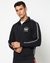 Cotton Blend Solid Regular Fit Half open Navy Sweatshirt