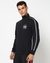 Cotton Blend Solid Regular Fit Half open Navy Sweatshirt