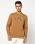Solid Regular Fit Chest Graphic Brown Sweatshirt