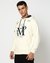 Cotton Regular Fit Half Zip Off-White Sweatshirt