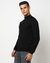 Wool Solid Regular Fit High Neck Black Sweater