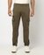 Cotton Stretch Solid Tapered Fit Green Cargo Trouser