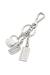Silver Metal keyring with logo charms