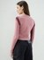 RIB CONTRAST LONG SLEEVE TOP