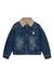 Dark Blue Denim jacket with fur collar