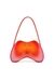 White Double-D-Glossy shoulder bag with lotus print