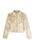Gold Moto jacket in distressed metallic denim