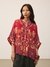 Red & Beige Calico K Kurti