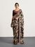 Black Beige Dancing Paisley Saree