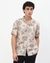 Cotton Linen Relaxed Fit All Over Print Off-White Shirt