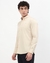Cotton Tailored Fit Solid Cream Shirt