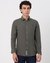 Linen Overdye Slim Fit Olive Shirt