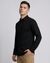Cotton Mercerized  Slim Fit All Over Print Knit Black Shirt