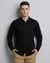 Cotton Mercerized  Slim Fit All Over Print Knit Black Shirt