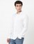Cotton Slim Fit Solid White Shirt