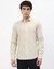 Cotton Stretch Tailored Fit French Placket Solid Khaki Shirt