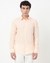 Linen Tailored Fit Solid Peach Shirt