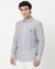 Linen Tailored Fit Yarn Dyed Navy Shirt