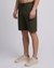 Cotton Regular Fit Solid Knit Green Shorts