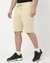 Cotton Regular Fit Solid Knit Off-White Shorts