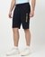 Cotton Regular Fit Solid Knit Navy Shorts