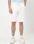 Cotton Blend Regular Fit Solid White Shorts with Stretch