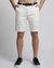 Cotton Stretch Regular Fit Solid Overdye Off-White Shorts