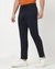Cotton Blend Regular Fit Solid Navy Knitpant with Stretch