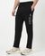 Cotton Blend Regular Fit Solid Black Track Pant with Stretch