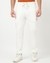 Cotton Blend Regular Fit Solid Ivory Track Pant with Stretch