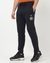Cotton Blend Regular Fit Solid Navy Track Pant with Stretch