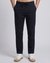 Linen Regular Fit Solid Navy Trouser