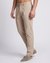 Cotton Stretch Regular Fit Solid Beige Trouser