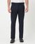 Cotton Tencel Regular Fit Solid Navy Trouser