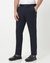 Cotton Tencel Regular Fit Solid Navy Trouser
