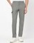 Regular Fit Solid Olive Trouser with Stretch